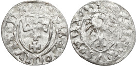 Medieval coins
POLSKA / POLAND / POLEN / SCHLESIEN

Kazimierz IV Jagiellończyk (1446-1492) Szelag (Schilling), Gdansk/ Danzig 

Miejscowo niedobi...