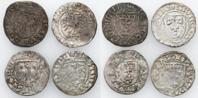 Medieval coins
POLSKA / POLAND / POLEN / SCHLESIEN

Kazimierz IV Jagiellończyk (1446-1492). Szelag (Schilling), Gdansk/ Danzig, set 4 coins 

Aw....