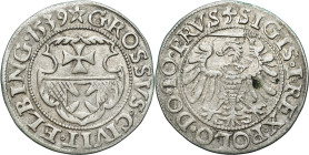 Sigismund I Old
POLSKA/ POLAND/ POLEN / POLOGNE / POLSKO

Zygmunt I Stary. Groschen (Grosz) 1539, Elblag / Elbing - z mieczem w lewej łapie Orła 
...