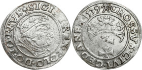 Sigismund I Old
POLSKA/ POLAND/ POLEN / POLOGNE / POLSKO

Zygmunt I Stary. Groschen (Grosz) 1539, Gdansk/ Danzig 

Końcówka napisu PRVS.Ślady czy...