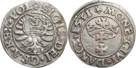 Sigismund I Old
POLSKA/ POLAND/ POLEN / POLOGNE / POLSKO

Zygmunt I Stary. Szelag (Schilling) 1531, Gdansk/ Danzig 

Patyna.Kopicki 7267

Detai...