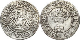 Sigismund I Old
POLSKA/ POLAND/ POLEN / POLOGNE / POLSKO

Zygmunt II August. Szelag (Schilling) 1547, Gdansk/ Danzig 

Dobrej jakości szczegóły.K...