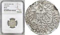 Sigismund II August
POLSKA/ POLAND/ POLEN / POLOGNE / POLSKO / LITHUANIEN / VILNIUS

Zygmunt II August. Polgrosz (Half groschen) 1548 Vilnius NGC M...