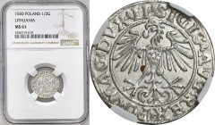 Sigismund II August
POLSKA/ POLAND/ POLEN / POLOGNE / POLSKO / LITHUANIEN / VILNIUS

Zygmunt II August. Polgrosz (Half groschen) 1550, Vilnius NGC ...