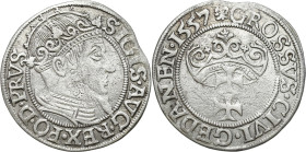 Sigismund II August
POLSKA/ POLAND/ POLEN / POLOGNE / POLSKO

Zygmunt II August. Groschen (Grosz) 1557, Gdansk/ Danzig - RARE 

Aw.: Głowa króla ...