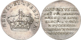 Augustus III the Sas 
POLSKA/ POLAND/ POLEN / POLOGNE / POLSKO

August III Sas. Żeton koronacyjny 1734 

Aw: Korona królewska i napis wokoło: MER...