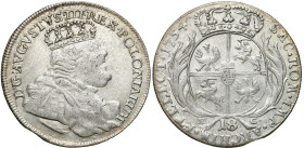 Augustus III the Sas 
POLSKA/ POLAND/ POLEN / POLOGNE / POLSKO

August III Sas. Ort (18 Groschen - Groszy) 1754 EC, Lipsk / Leipzig 

Wysokie i w...