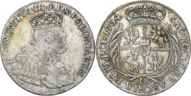 Augustus III the Sas 
POLSKA/ POLAND/ POLEN / POLOGNE / POLSKO

August III Sas. Ort (18 Groschen - Groszy) 1754, Lipsk / Leipzig 

Odmiana z buld...