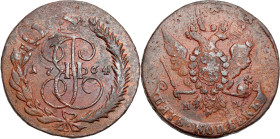 Russia copper coin collection – part two
RUSSIA / RUSSLAND / РОССИЯ / Moscow / Petersburg

Rosja. Catherine II. 5 Kopek (kopeck) 1764 MМ, Moscow - ...