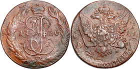 Russia copper coin collection – part two
RUSSIA / RUSSLAND / РОССИЯ / Moscow / Petersburg

Rosja. Catherine II. 5 Kopek (kopeck) 1766 СПМ, Petersbu...