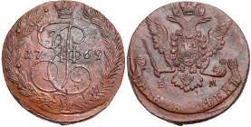 Russia copper coin collection – part two
RUSSIA / RUSSLAND / РОССИЯ / Moscow / Petersburg

Rosja. Catherine II. 5 Kopek (kopeck) 1769 EM, Jekaterin...