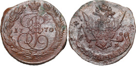 Russia copper coin collection – part two
RUSSIA / RUSSLAND / РОССИЯ / Moscow / Petersburg

Rosja. Catherine II. 5 Kopek (kopeck) 1770 EM, Jekaterin...