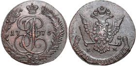 Russia copper coin collection – part two
RUSSIA / RUSSLAND / РОССИЯ / Moscow / Petersburg

Rosja. Catherine II. 5 Kopek (kopeck) 1775 EM, Jekaterin...