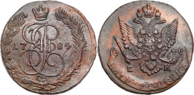 Russia copper coin collection – part two
RUSSIA / RUSSLAND / РОССИЯ / Moscow / Petersburg

Rosja. Catherine II. 5 Kopek (kopeck) 1784 EM, Jekaterin...