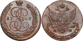 Russia copper coin collection – part two
RUSSIA / RUSSLAND / РОССИЯ / Moscow / Petersburg

Rosja. Catherine II. 5 Kopek (kopeck) 1789 AM, Annińsk -...