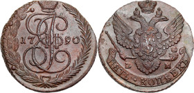 Russia copper coin collection – part two
RUSSIA / RUSSLAND / РОССИЯ / Moscow / Petersburg

Rosja. Catherine II. 5 Kopek (kopeck) 1790 EM, Jekaterin...