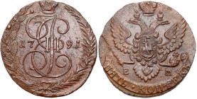 Russia copper coin collection – part two
RUSSIA / RUSSLAND / РОССИЯ / Moscow / Petersburg

Rosja. Catherine II. 5 Kopek (kopeck) 1791 EM, Jekaterin...