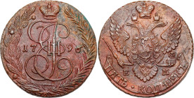 Russia copper coin collection – part two
RUSSIA / RUSSLAND / РОССИЯ / Moscow / Petersburg

Rosja. Catherine II. 5 Kopek (kopeck) 1796 EM, Jekaterin...