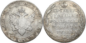 Collection of russian coins
RUSSIA / RUSSLAND / РОССИЯ / Moscow / Petersburg

Rosja. Alexander l. Rubel (Rouble) 1805 СПБ-ФГ, Petersburg 

Aw.: D...