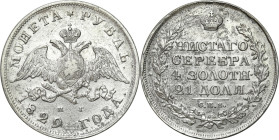 Collection of russian coins
RUSSIA / RUSSLAND / РОССИЯ / Moscow / Petersburg

Rosja, Nicholasj I. Rubel (Rouble) 1829 НГ, Petersburg 

Aw.: Dwugł...