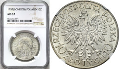 Poland II Republic
POLSKA / POLAND / POLEN / POLOGNE / POLSKO

II RP. 10 zlotych 1932 głowa kobiety (bez znaku) NGC MS62 

Piękny, menniczy egzem...