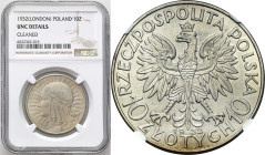 Poland II Republic
POLSKA / POLAND / POLEN / POLOGNE / POLSKO

II RP. 10 zlotych 1932 głowa kobiety (bez znaku), Londyn NGC UNC 

Pięknie zachowa...