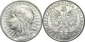 Poland II Republic
POLSKA / POLAND / POLEN / POLOGNE / POLSKO

II RP. 10 zlotych 1932 głowa kobiety (bez znaku) - BEAUTIFUL 

Pięknie zachowana m...