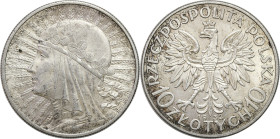Poland II Republic
POLSKA / POLAND / POLEN / POLOGNE / POLSKO

II RP. 10 zlotych 1932 głowa kobiety 

Bardzo ładnie zachowane.Parchimowicz 120b&n...