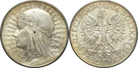 Poland II Republic
POLSKA / POLAND / POLEN / POLOGNE / POLSKO

II RP. 10 zlotych 1932 głowa kobiety (ze znakiem) 

Ładnie zachowane. Lekko czyszc...