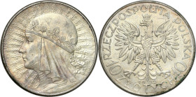 Poland II Republic
POLSKA / POLAND / POLEN / POLOGNE / POLSKO

II RP. 10 zlotych 1932 głowa kobiety (ze znakiem mennicy) 

Bardzo ładnie zachowan...