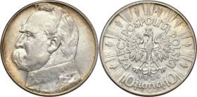 Poland II Republic
POLSKA / POLAND / POLEN / POLOGNE / POLSKO

II RP. 10 zlotych 1934 Piłsudski 

Pięknie zachowana moneta.&nbsp;Patyna&nbsp;Parc...