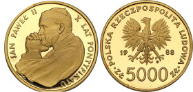 GOLD coins John Paul II - papal sets
POLSKA / POLAND / POLEN / PRL / JAN PAWEL II / JOHN PAUL II / GOLD

PRL. 5.000 zlotych 1988 John Paul II Pope ...