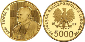 GOLD coins John Paul II - papal sets
POLSKA / POLAND / POLEN / PRL / JAN PAWEL II / JOHN PAUL II / GOLD

PRL. 5.000 zlotych 1989 John Paul II Pope ...