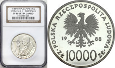 Coins Poland People Republic (PRL)
POLSKA / POLAND / POLEN / POLOGNE / POLSKO

PRL. 10.000 zlotych 1988 John Paul II Pope cienki krzyż NGC PF68 ULT...