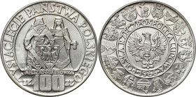 Coins Poland People Republic (PRL)
POLSKA / POLAND / POLEN / POLOGNE / POLSKO

100 zlotych 1966 Mieszko i Dąbrówka – Millenium 

Piękny egzemplar...