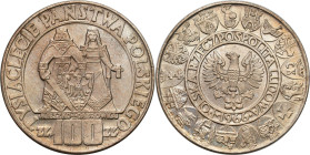Coins Poland People Republic (PRL)
POLSKA / POLAND / POLEN / POLOGNE / POLSKO

100 zlotych 1966 Mieszko i Dąbrówka – Millenium 

Patyna.&nbsp;Fis...