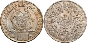 Coins Poland People Republic (PRL)
POLSKA / POLAND / POLEN / POLOGNE / POLSKO

100 zlotych 1966 Mieszko i Dąbrówka – Millenium 

Patyna.&nbsp;Fis...