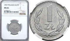 Coins Poland People Republic (PRL)
POLSKA / POLAND / POLEN / POLOGNE / POLSKO

PRL. 1 zloty 1957 Aluminium NGC MS65 – NAJRZADSZA ZŁOTÓWKA 

Najrz...