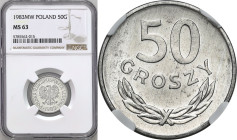 Coins Poland People Republic (PRL)
POLSKA / POLAND / POLEN / POLOGNE / POLSKO

PRL. 50 groszy 1983 aluminium NGC MS63 

Moneta w slabie NGC w not...