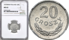 Coins Poland People Republic (PRL)
POLSKA / POLAND / POLEN / POLOGNE / POLSKO

PRL. 20 groszy 1979 MW aluminium NGC MS62 

Moneta w slabie NGC w ...