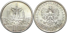 Polish collector coins after 1990
POLSKA / POLAND / POLEN / POLOGNE / POLSKO

III RP. 100 000 zlotych 1990 Solidarność typ B 

Typ B - bez litery...