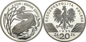 Polish collector coins after 1990
POLSKA / POLAND / POLEN / POLOGNE / POLSKO

III RP. 20 zlotych 1995 Sum 

Rzadka moneta kolekcjonerska. Patyna ...