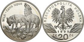 Polish collector coins after 1990
POLSKA / POLAND / POLEN / POLOGNE / POLSKO

III RP. 20 zlotych 1999 Wilki – RARE 

Rzadsza moneta kolekcjonersk...