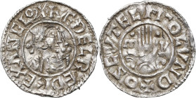 Medieval WORLD coins
GERMANY / ENGLAND / CZECH / GERMAN / GREAT BRITIAN

England. ?thelred II (978-1016). Second-hand denarius 

Aw.: Popiersie w...