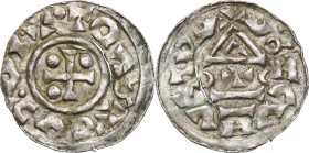 Medieval WORLD coins
GERMANY / ENGLAND / CZECH / GERMAN / GREAT BRITIAN

Germany, Imitation of the Regensburg denarius? 

Popękany krążek.

Det...