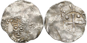 Medieval WORLD coins
GERMANY / ENGLAND / CZECH / GERMAN / GREAT BRITIAN

Germany, Lower Lorraine, Tiel. Henry II? (1002-1024). Denarius 

Aw.: Gł...