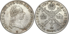 Austria
World coins

Austrian Netherlands. Jzef II (1780 1790). 1/4 Taler (Taler) and 1789 b, Kremnica 

Przyzwoity stan zachowania.Herinek 209
...