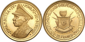 Burundi
World coins

Republika Burundi, Mwambutsa IV Bangiricen (1915 1966) 25 Frankw 1962, Independence Burundi 

Aw: MWAMBUTSA IV MWAMI DU BURU...