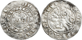 Czechoslovakia / Czech Republic
World coins

The czech republic. Jan Luxemburg (1310-1346). Prague penny, Kuta Hora 

Odmiana z dwoma kółkami pom...