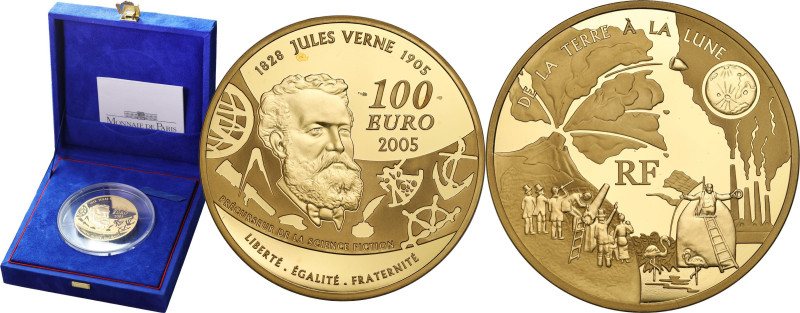 France
World coins

France, 100 euro 2005, Juliusz Verne - land on the book &...